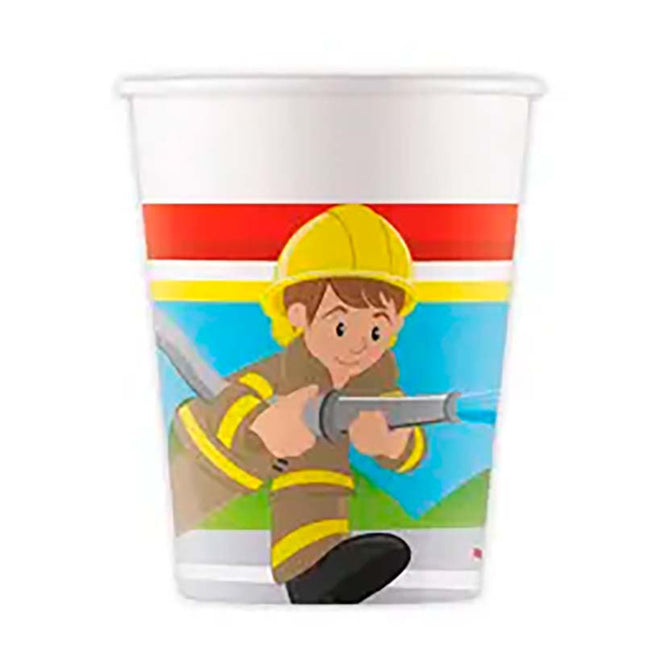 Pappbecher Feuerwehr 200ml/8Stk. FSC