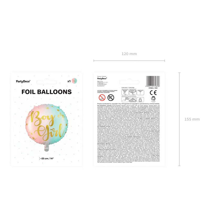 ABC18 Folienballon "Boy or Girl" | Ø 45 cm