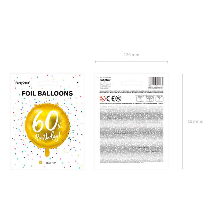 ABC18 Folienballon Geburtstag Gold Ø45cm |#60