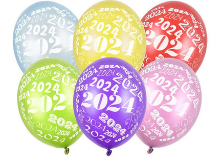 Latexballon 2024 Bunt | 30cmØ |/6Stk.
