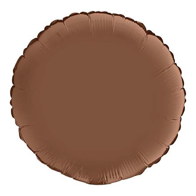 Folienballon Lose - Uni Rund ø 46 cm | Chocolate Satin