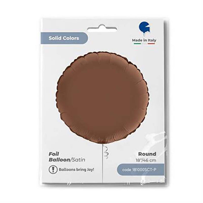 Folienballon Lose - Uni Rund ø 46 cm | Chocolate Satin
