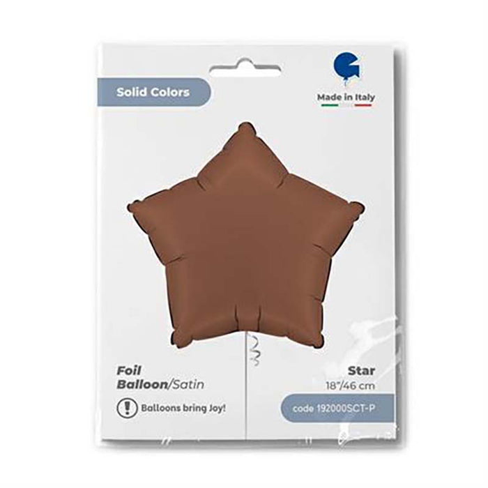 Stern Folienballon 18"/46cm (unverpackt) | Chocolate Satin