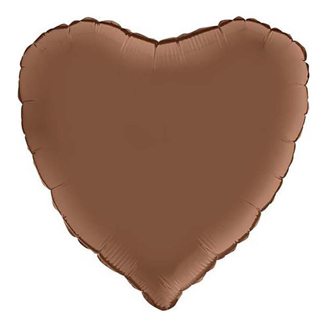 Herz Folienballon 18"/46cm (unverpackt) | Chocolate Satin
