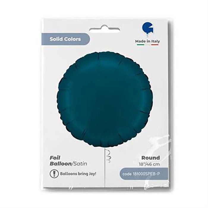 Folienballon Lose - Uni Rund ø 46 cm | Petrol Blue