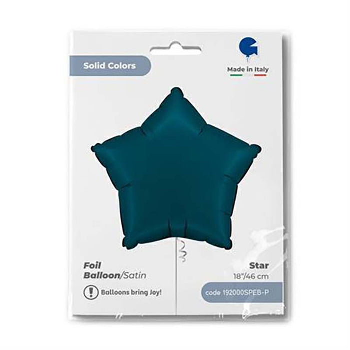 Stern Folienballon 18"/46cm (unverpackt) | Petrol Blue