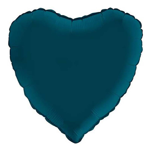 Herz Folienballon 18"/46cm (unverpackt) | Petrol Blue