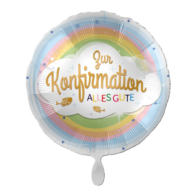 ABC18 Folienballon "Zur Konfirmation Alles Gute" Rund Ø43cm