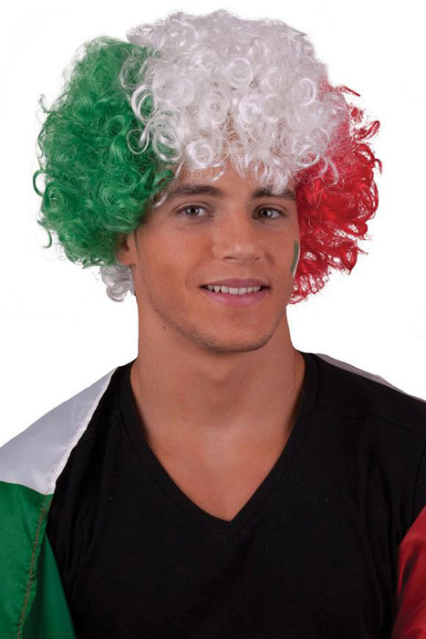 Afro Fan Perücke "Italien" 57475 | Grün Weiß Rot - Fußball