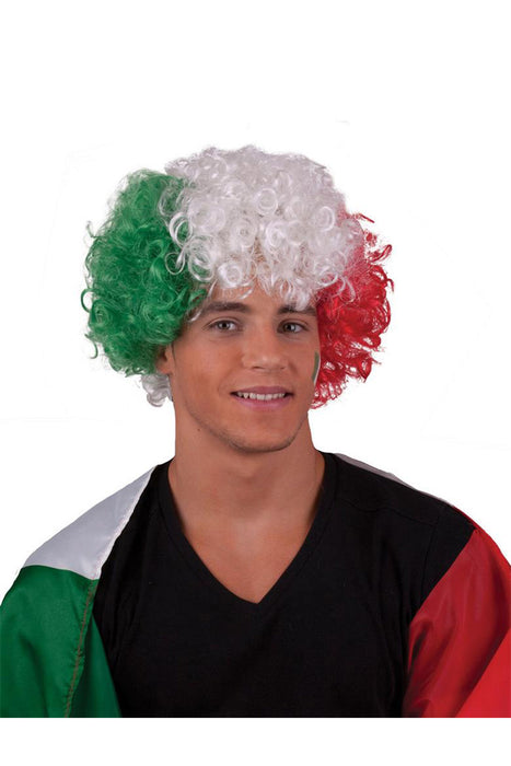 Afro Fan Perücke "Italien" 57475 | Grün Weiß Rot - Fußball