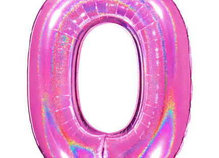 Riesenzahl Folienballon 40"/102cm | Holo Pink #0