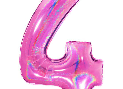 Riesenzahl Folienballon 40"/102cm | Holo Pink #4