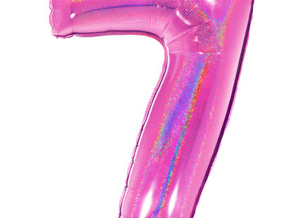 Riesenzahl Folienballon 40"/102cm | Holo Pink #7