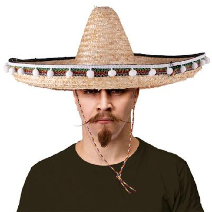 Mexikaner Sombrero mit Troddeln - 60 cm Durchmesser | Natur