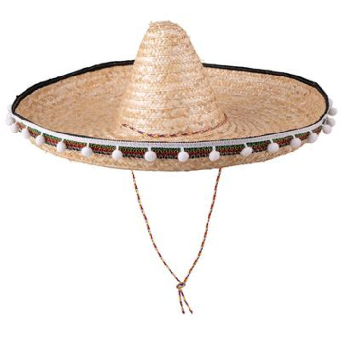 Mexikaner Sombrero mit Troddeln - 60 cm Durchmesser | Natur