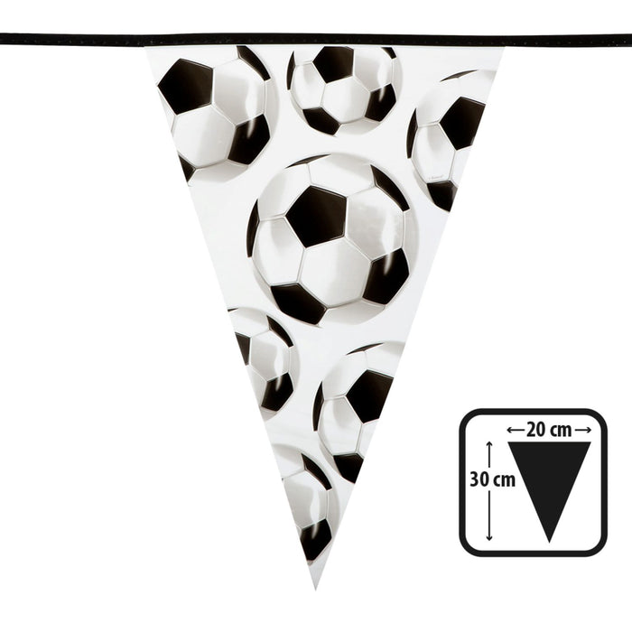 Wimpelkette PE Fußball  | 30x20cm, 6m