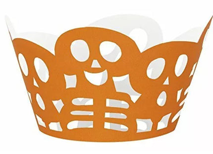 Cupcake Deko SET Totenkopf Orange 12 Stück