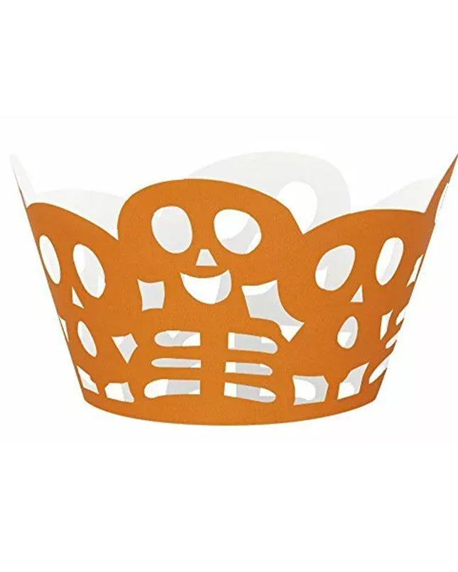 Cupcake Deko SET Totenkopf Orange 12 Stück