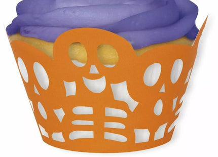Cupcake Deko SET Totenkopf Orange 12 Stück