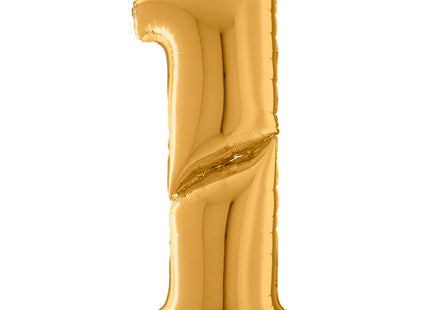 Riesenzahl Giant - Folienballon  64"/162cm - Gold #1