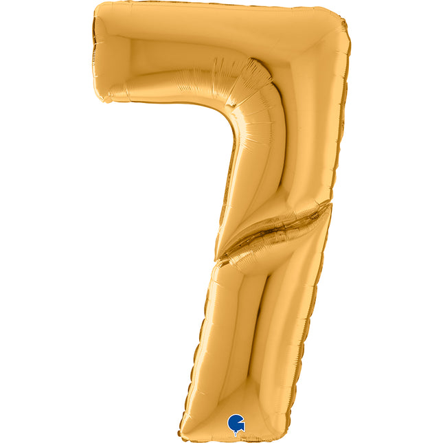 Riesenzahl Giant - Folienballon  64"/162cm - Gold #7