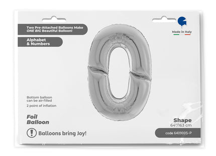 Riesenzahl Giant - Folienballon 162cm - Silber #0