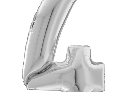 Riesenzahl Giant - Folienballon 162cm - Silber #4