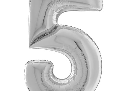 Riesenzahl Giant - Folienballon 162cm - Silber #5
