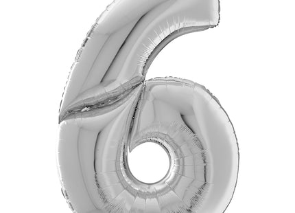 Riesenzahl Giant - Folienballon 162cm - Silber #6