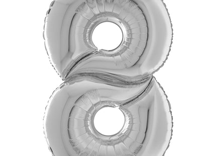 Riesenzahl Giant - Folienballon 162cm - Silber #8