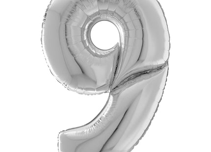 Riesenzahl Giant - Folienballon 162cm - Silber #9