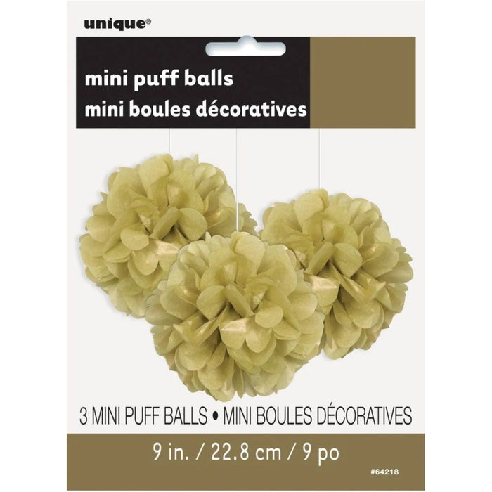Wabenball Fluffy 23cm/3 Stück | Gold