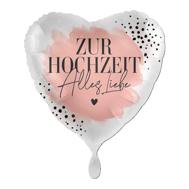 ABC18 Folienballon "Zur Hochzeit Alles Liebe" Herz Ø43cm