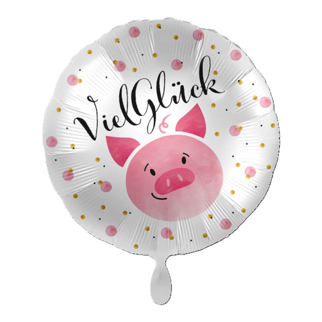 ABC18 Folienballon "Viel Glück" Rund Ø43cm