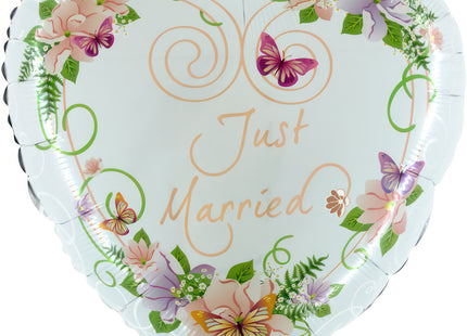 ABC18 Just Married Herz Blumen 53 cm