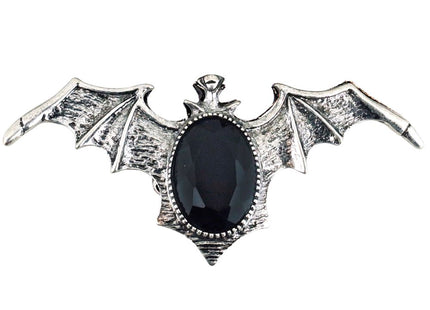 Fledermaus Ring mit schwarzem Stein | Silber - Vampir Hexe Teufel