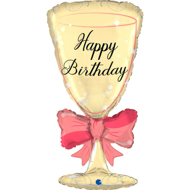 ABC Shape Happy Birthday Sektglas