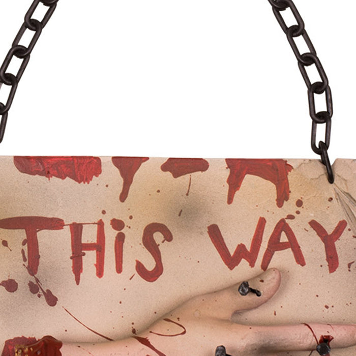 Halloween Wegweiser "This way" - Abgehackte Hand | 19x31 cm