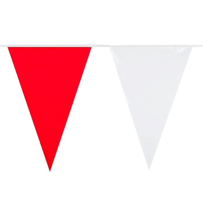 Wimpelkette "Weiß/Rot"  10 m | wetterfest