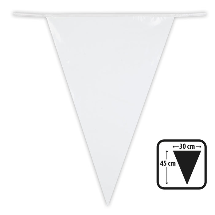 Wimpelkette PE 45x30cm L: 10m | Weiß