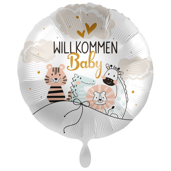 ABC18 Folienballon "Willkommen Baby" Ø43cm