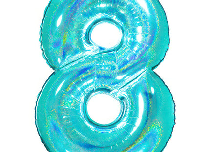 Riesenzahl Folienballon 40"/102cm | Holo Tiffany #8