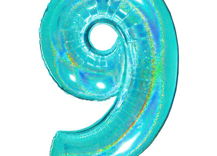 Riesenzahl Folienballon 40"/102cm | Holo Tiffany #9