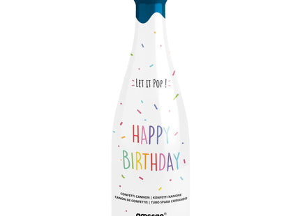 Konfettishooter Flasche Blau | 32 cm Bunt