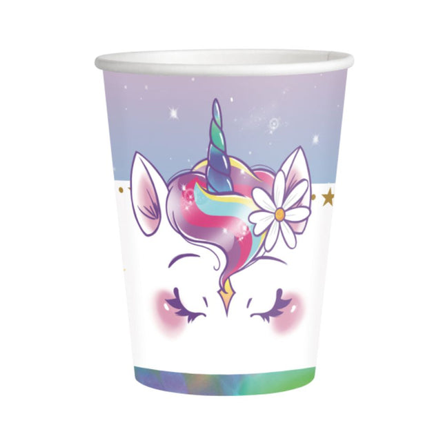 Pappbecher Einhorn 250 ml | 8 Stück