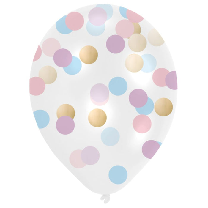 Latexballon Ø30cm "Einhorn" 6 Stück | 3x Einhorn, 3x Konfetti