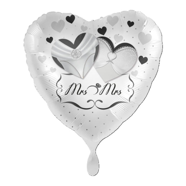 ABC18 Folienballon "Mrs. & Mrs." Herz Ø43cm