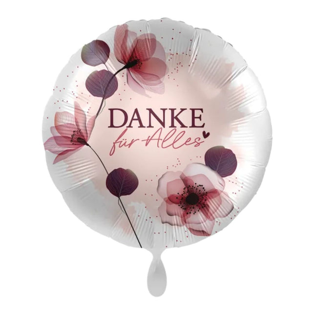 ABC18 Folienballon "Danke für Alles" Rund Ø43cm