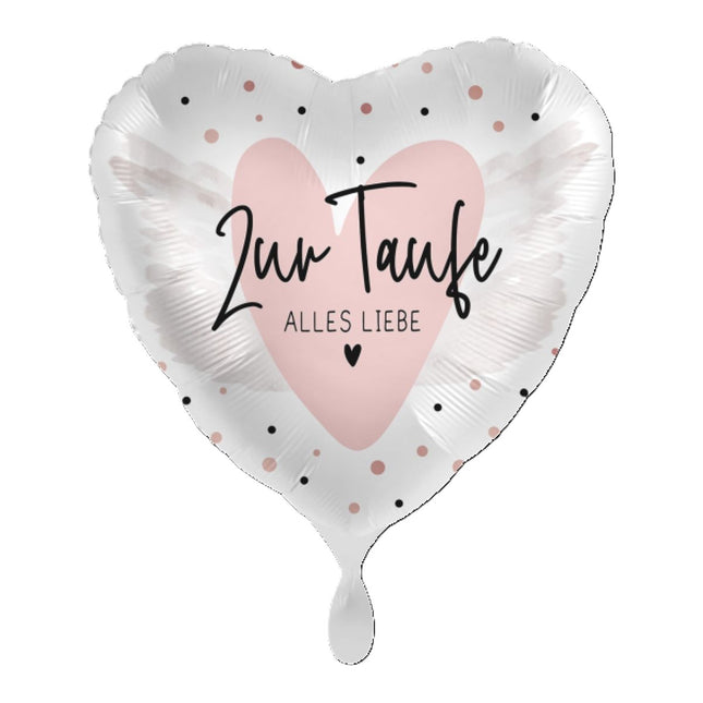 ABC18 Folienballon "Zur Taufe Alles Liebe" Herz Ø43cm