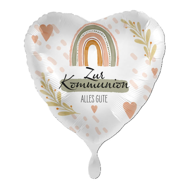 ABC18 Folienballon "Zur Kommunion Alles Gute" Herz Ø43cm